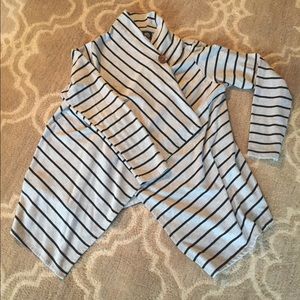 Bobeau striped wrap sweater